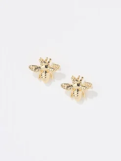 FatFace Gold Tone Bee Stud Earrings