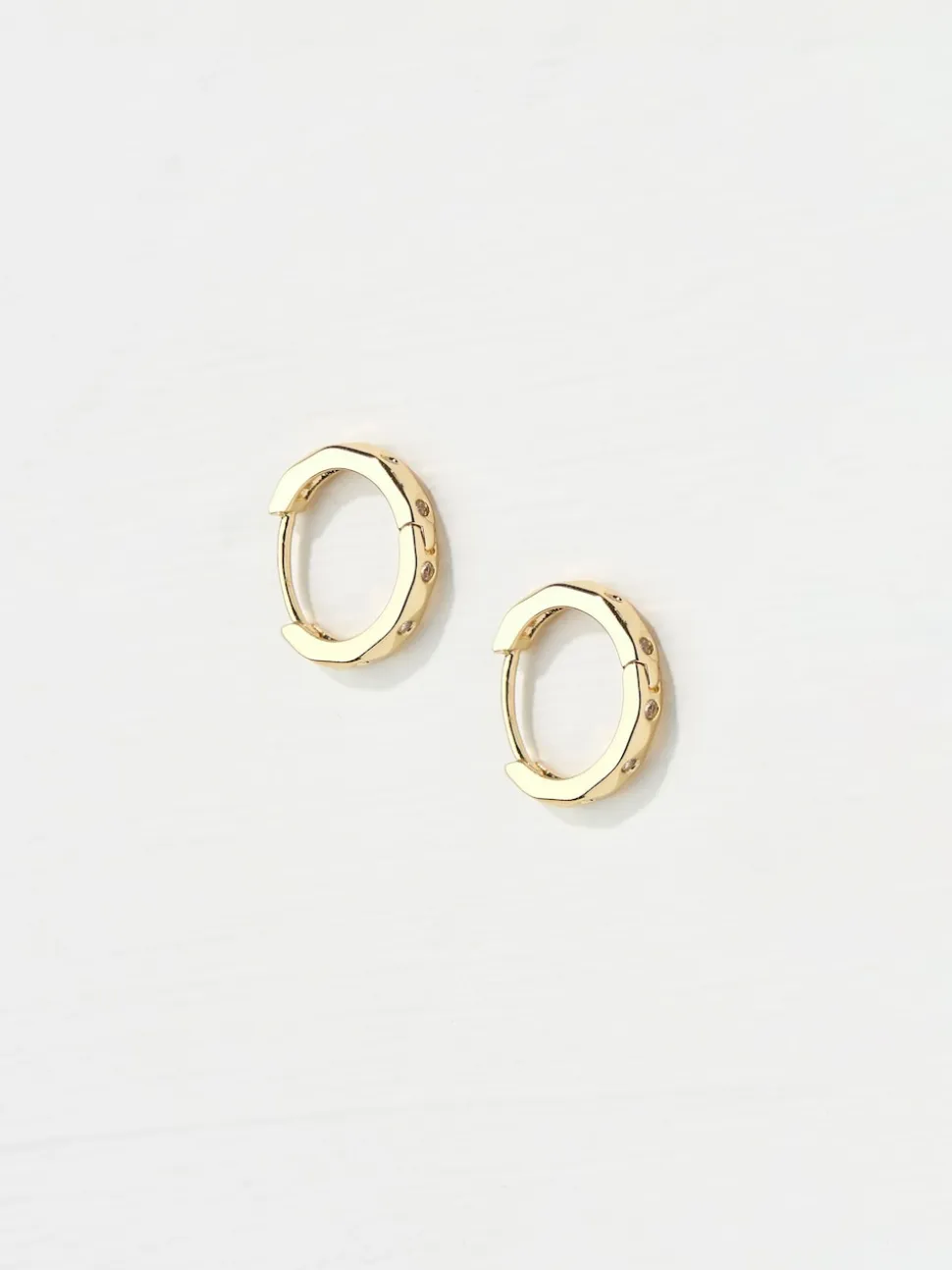 FatFace Gold Tone Gem Huggie Hoops Earrings