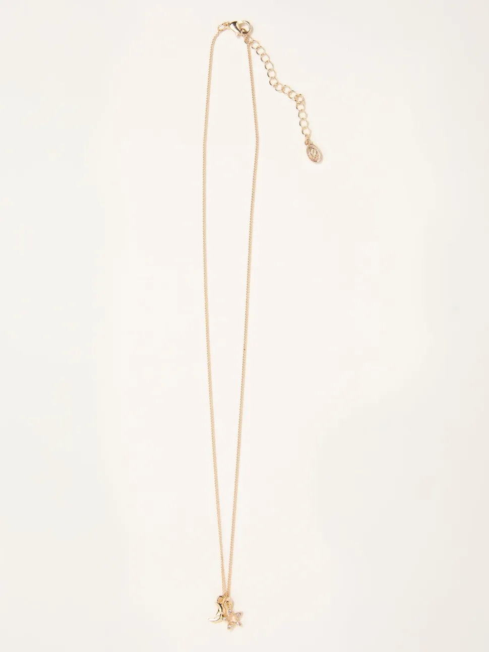 FatFace Gold Tone Star and Moon Necklace