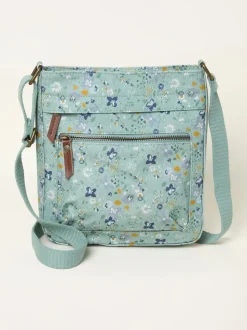 FatFace Green Haze Floral Canvas Crossbody Bag