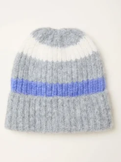 FatFace Grey Stripe Beanie