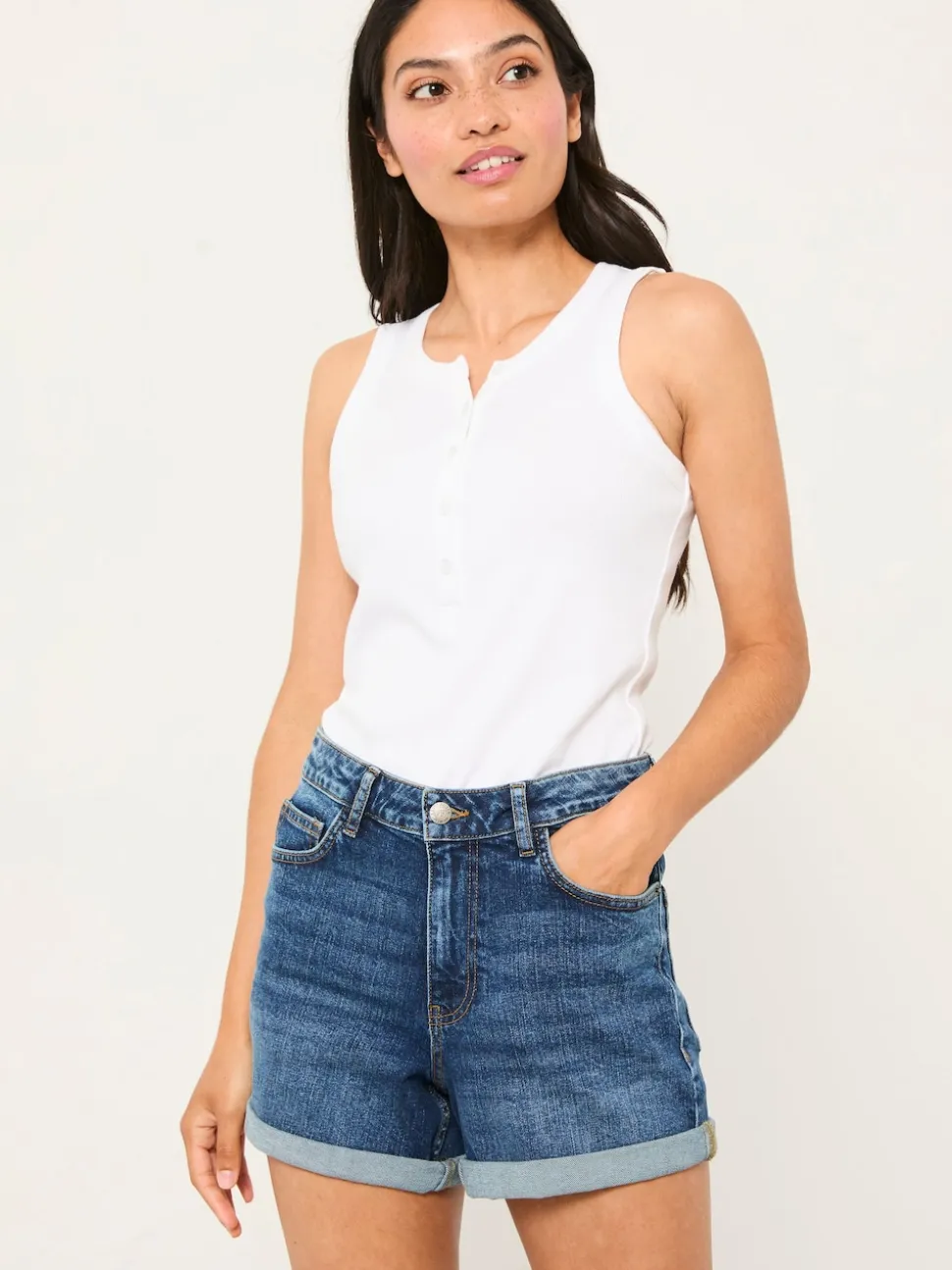 FatFace Harlyn Dark Vintage Blue Harlyn Denim Shorts