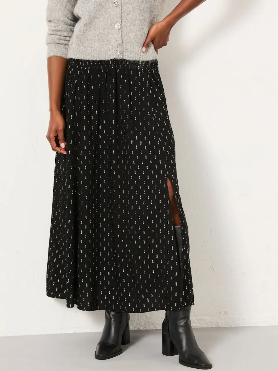 FatFace Harper Black Midi Skirt
