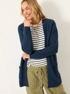 FatFace Harriet Navy Longline Knitted Cardigan