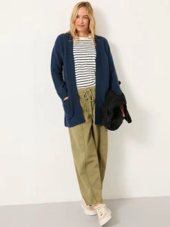 FatFace Harriet Navy Longline Knitted Cardigan