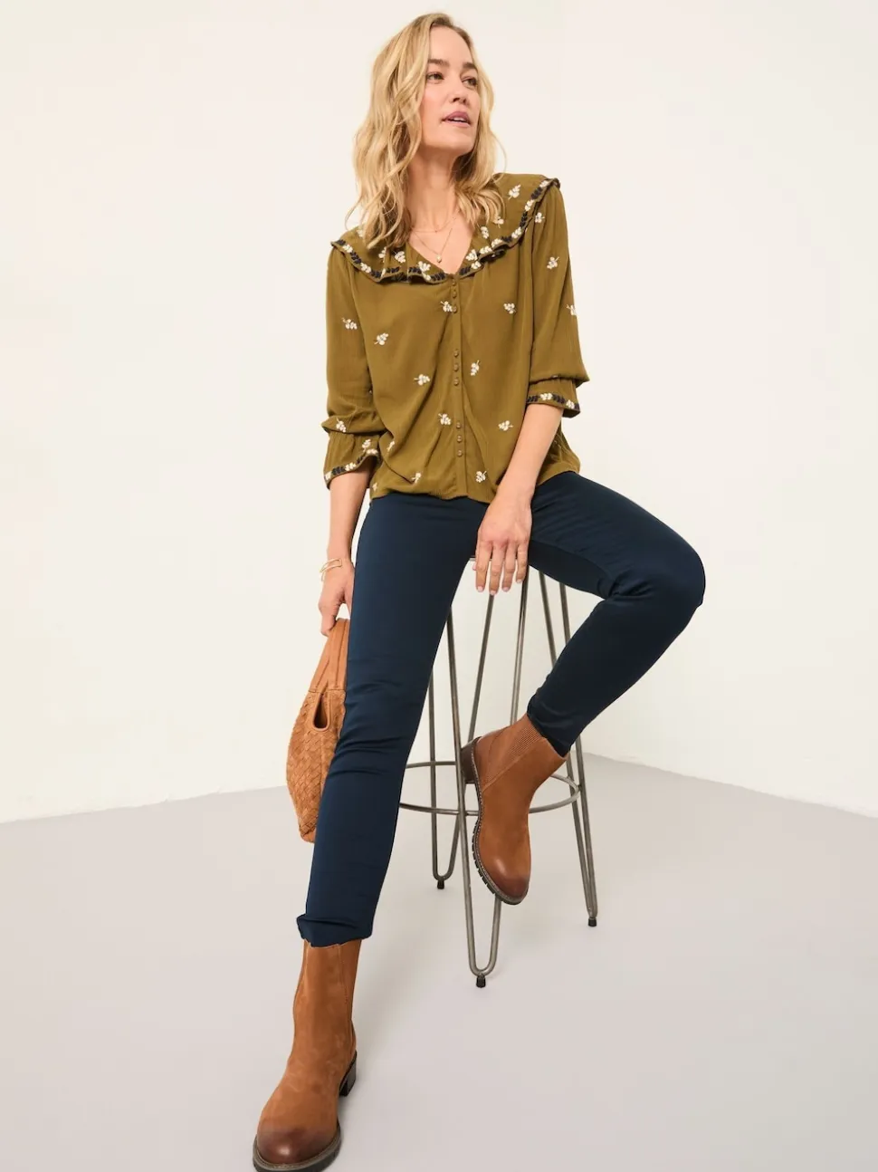 FatFace Hayle Navy Five Pocket Jegging
