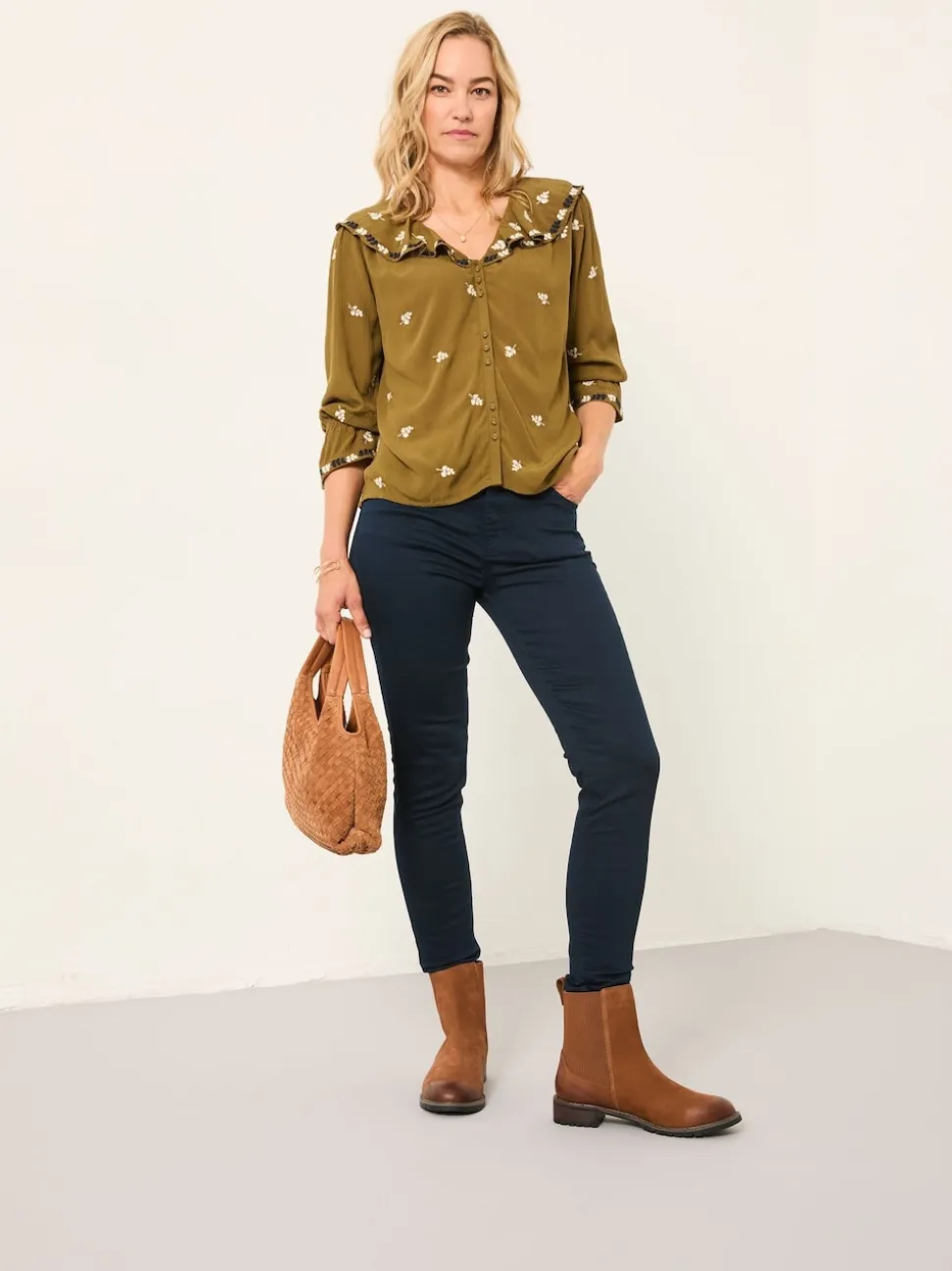 FatFace Hayle Navy Five Pocket Jegging