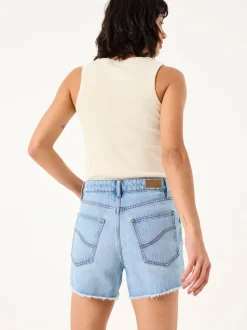 FatFace Holywell Light Blue Frayed Denim Shorts