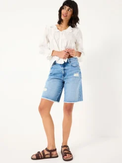 FatFace Isabella Light Blue Denim Bermuda Shorts