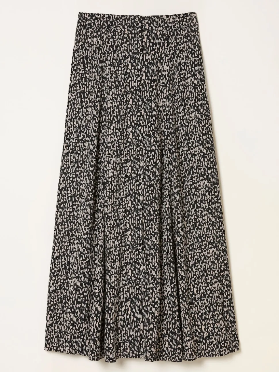FatFace Issa Black Mono Texture Midi Skirt
