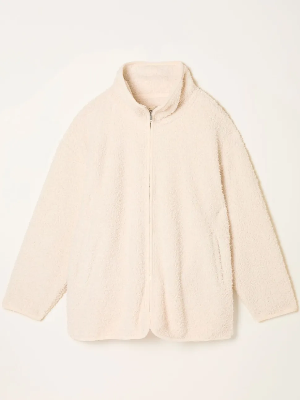 FatFace Ivory Zip Through Snuggle Top