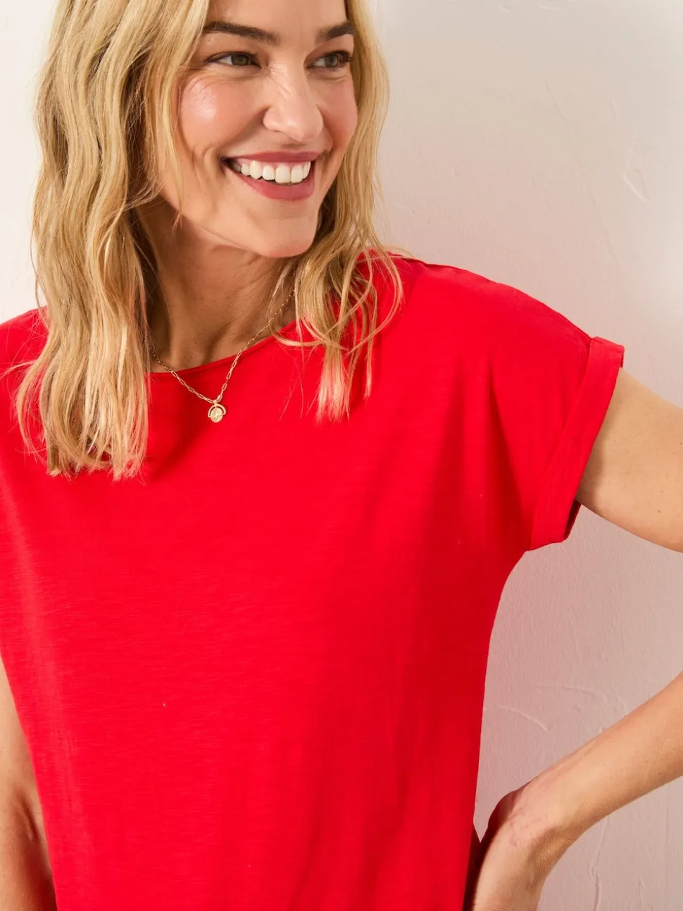 FatFace Ivy Red Round Neck T-Shirt