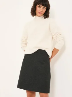 FatFace Jess Charcoal Grey Tweed Mini Skirt