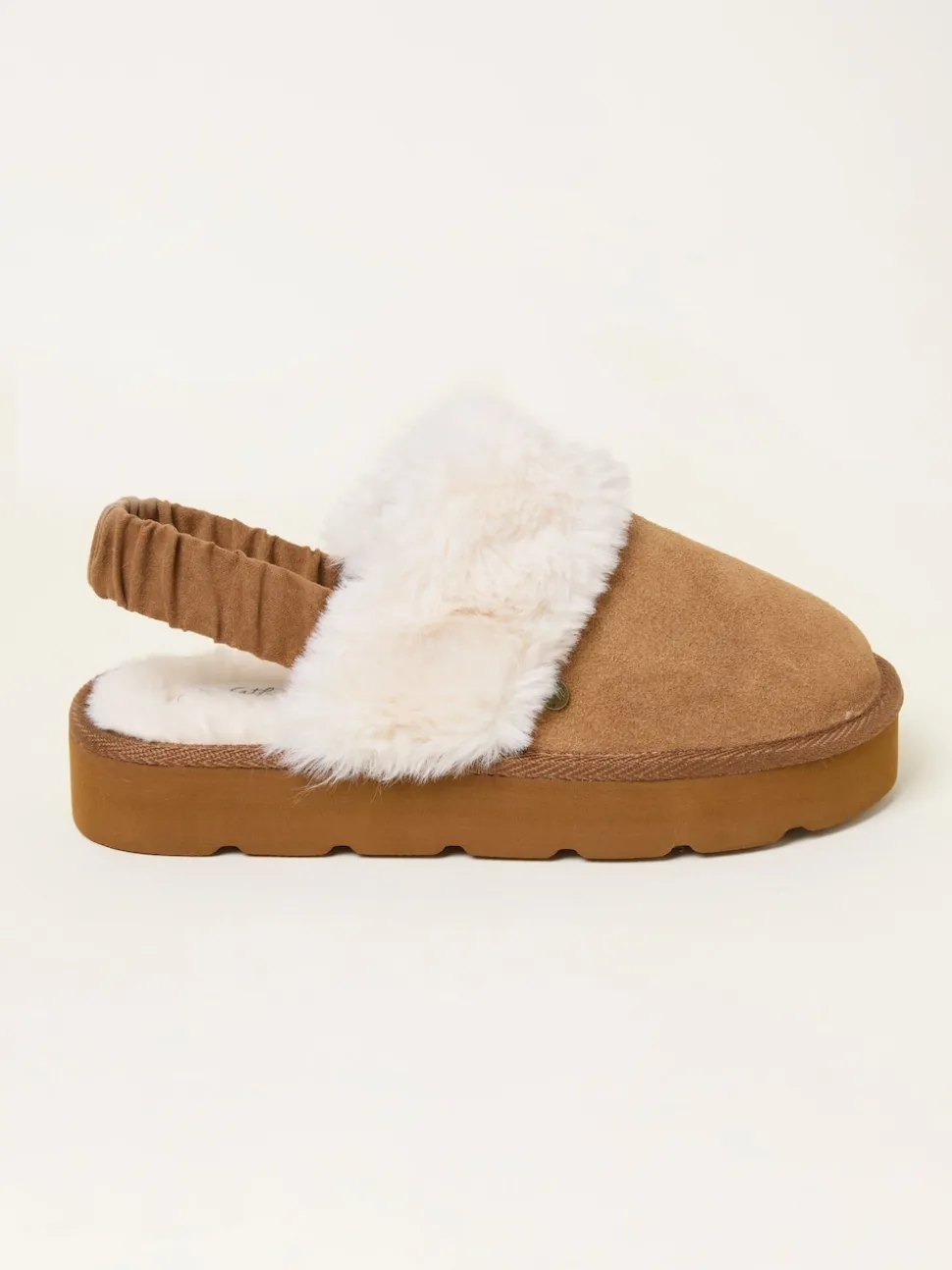 FatFace Josie Tan Brown Back Strap Mule
