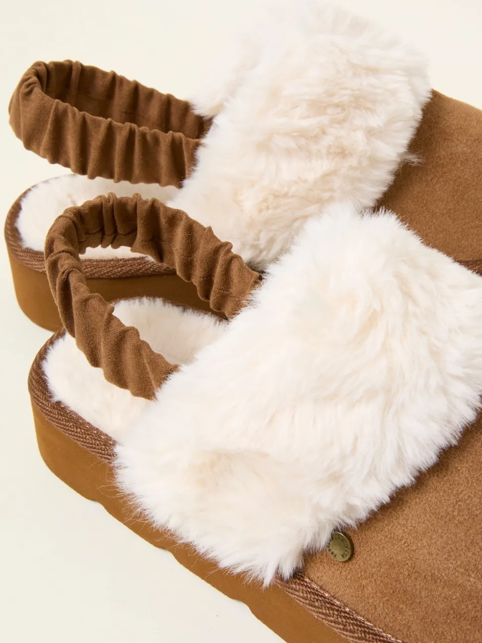 FatFace Josie Tan Brown Back Strap Mule