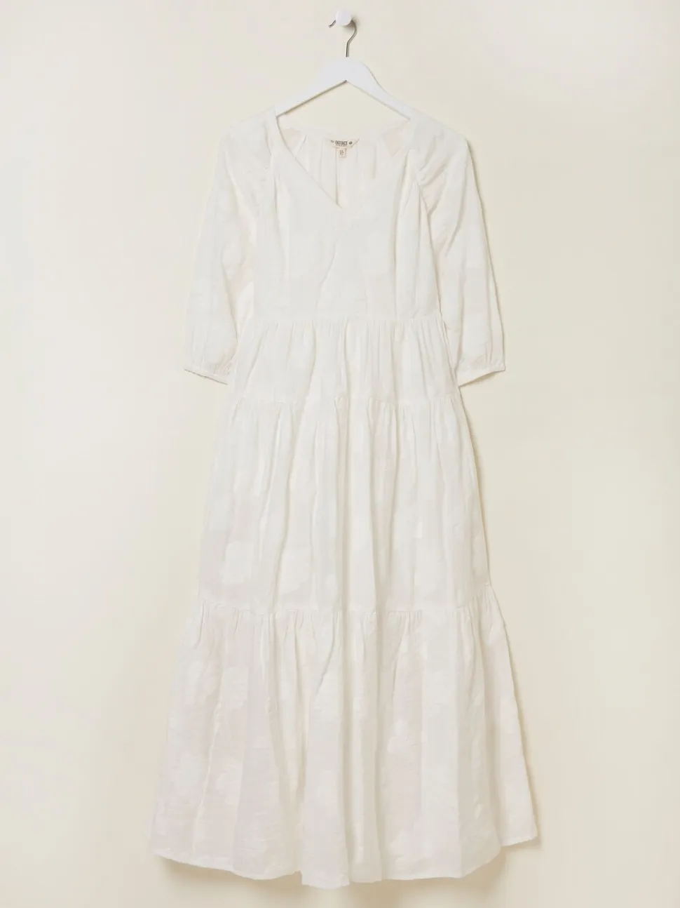 FatFace Kelly White Jacquard Maxi Dress