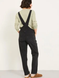 FatFace Lewes Washed Black Dungarees