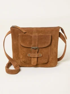 FatFace Libby Tan Brown Suede Crossbody Bag