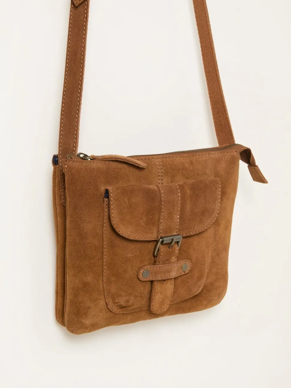 FatFace Libby Tan Brown Suede Crossbody Bag