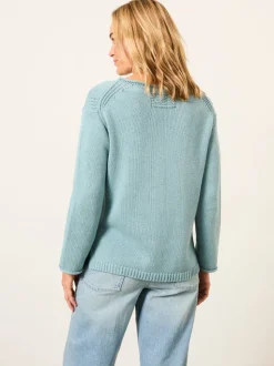 FatFace Light Blue Snoopy Knitted Jumper