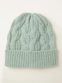 FatFace Light Green Cable Beanie
