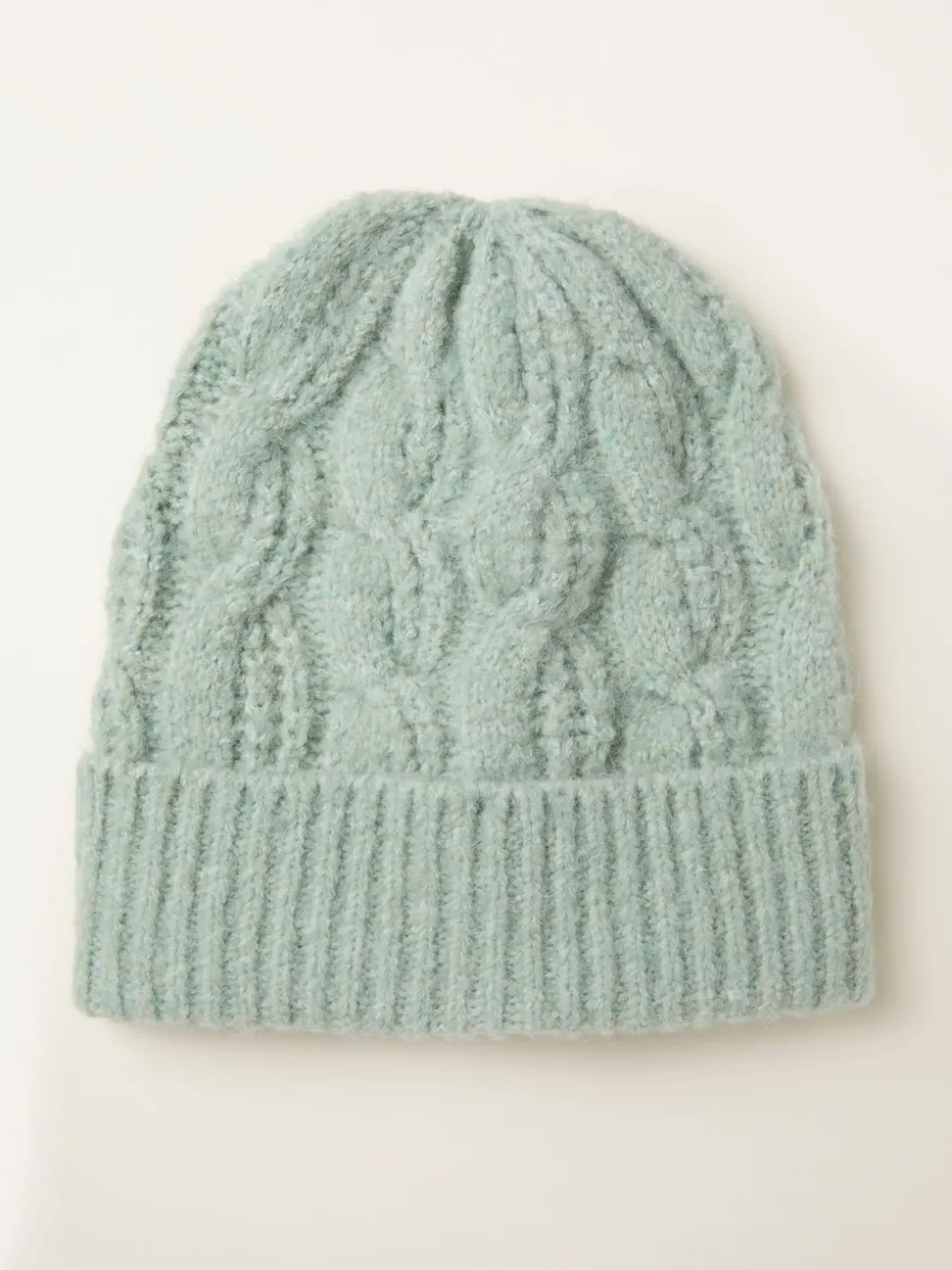 FatFace Light Green Cable Beanie