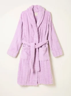 FatFace Lilac Purple Cosy Textured Dressing Gown