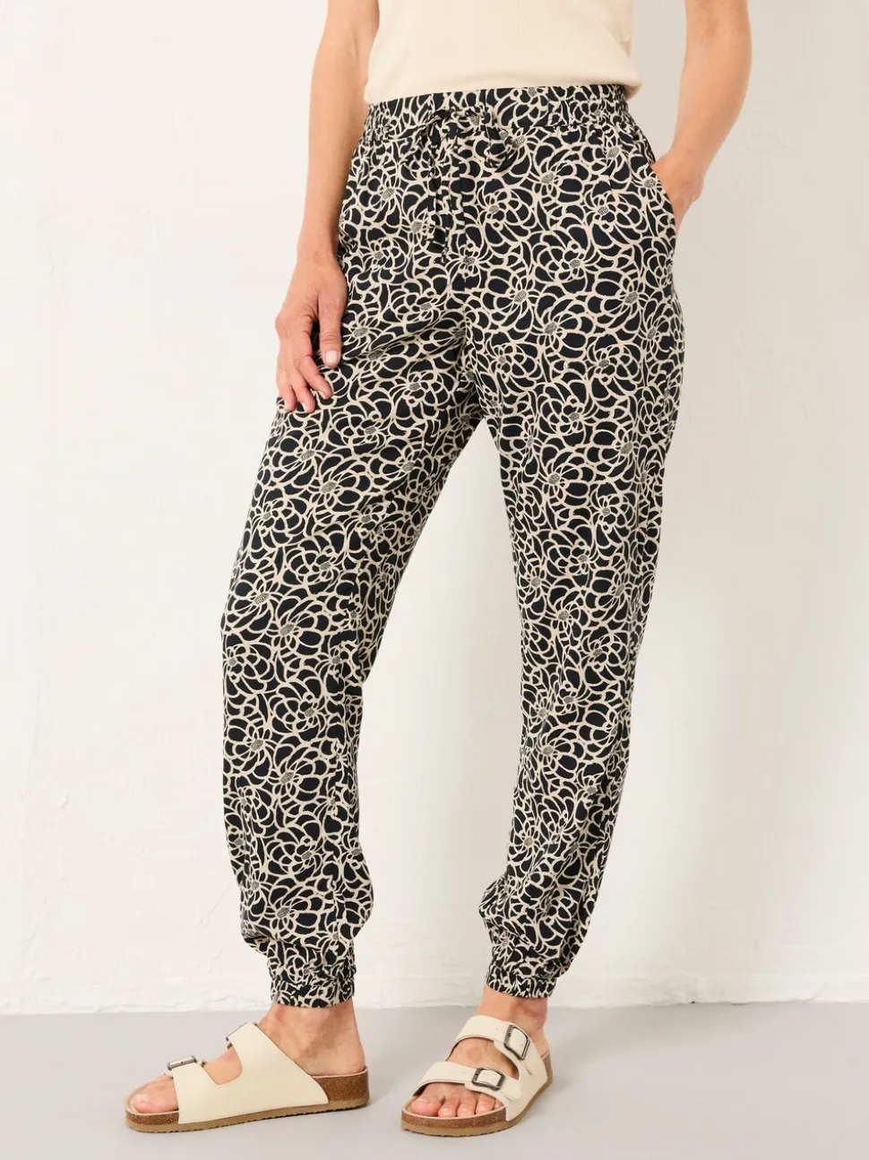 FatFace Lyme Black Shibori Cuffed Joggers