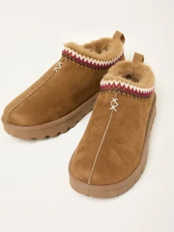 FatFace Lyra Tan Brown Mule Slipper