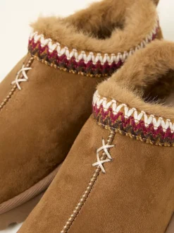 FatFace Lyra Tan Brown Mule Slipper