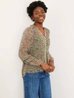 FatFace Mel Green Ditsy Garden Petite Blouse
