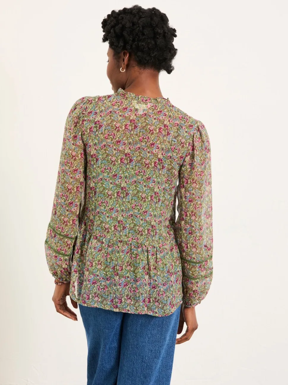 FatFace Mel Green Ditsy Garden Petite Blouse