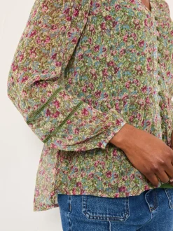 FatFace Mel Green Ditsy Garden Petite Blouse