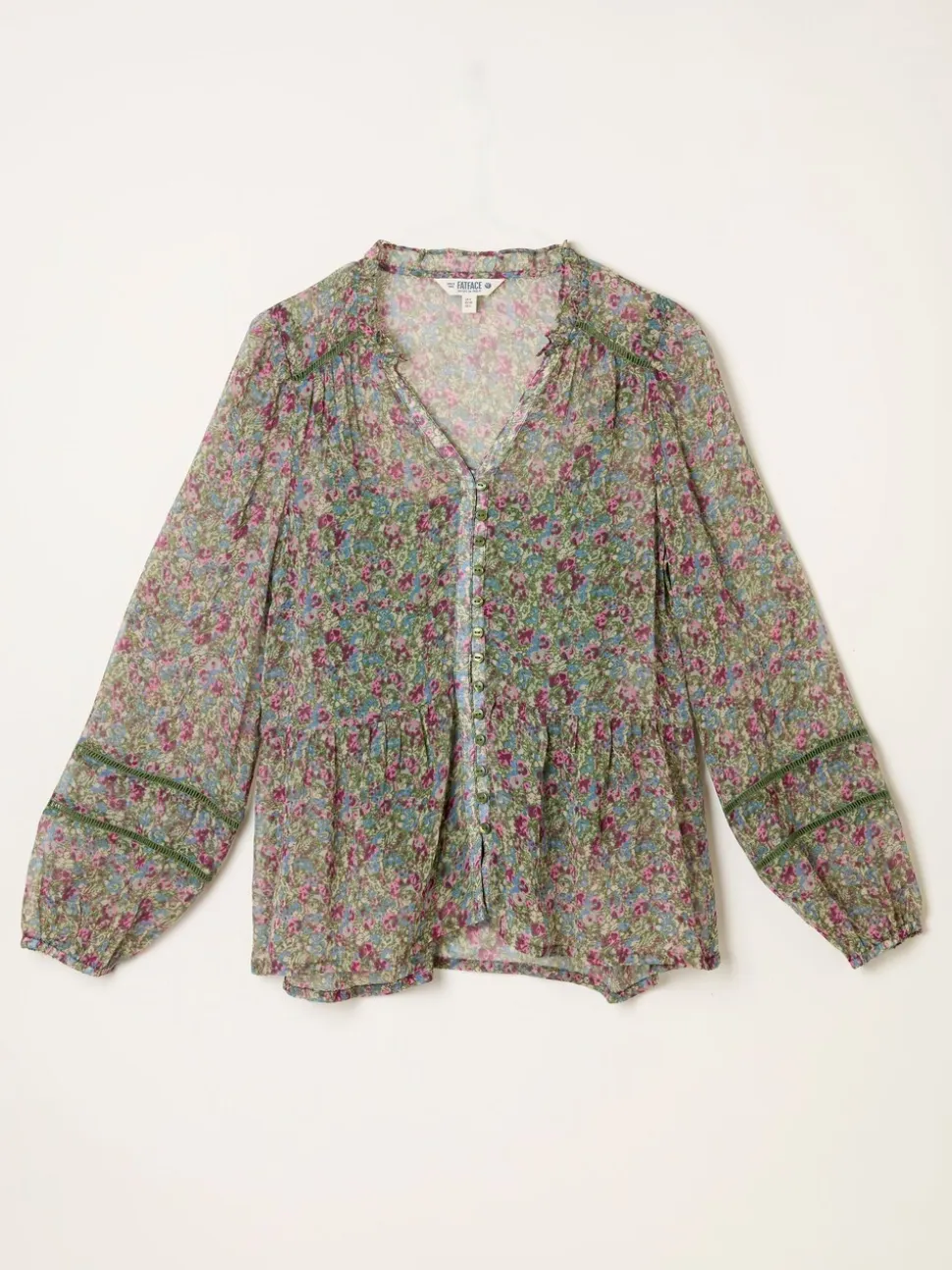 FatFace Mel Green Ditsy Garden Petite Blouse