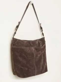 FatFace Molly Chocolate Brown Suede Shoulder Bag