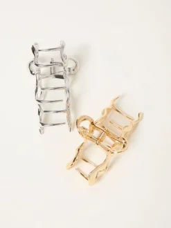 FatFace Multi 2 Pack Metal Bow Claw Clips