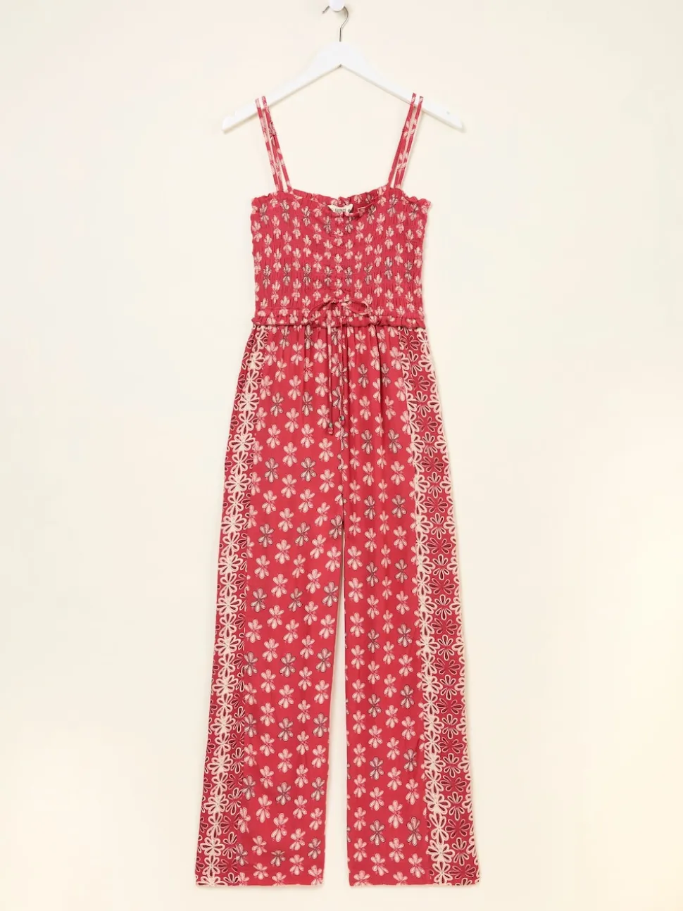 FatFace Natalie Dark Pink Earth Geo Jumpsuit
