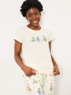 FatFace Natalie Ivory Frog Graphic T shirt