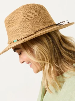 FatFace Natural Beaded Trim Fedora
