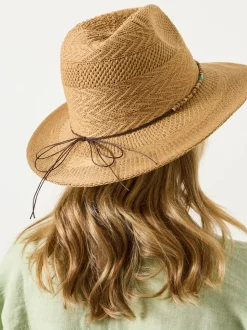 FatFace Natural Beaded Trim Fedora