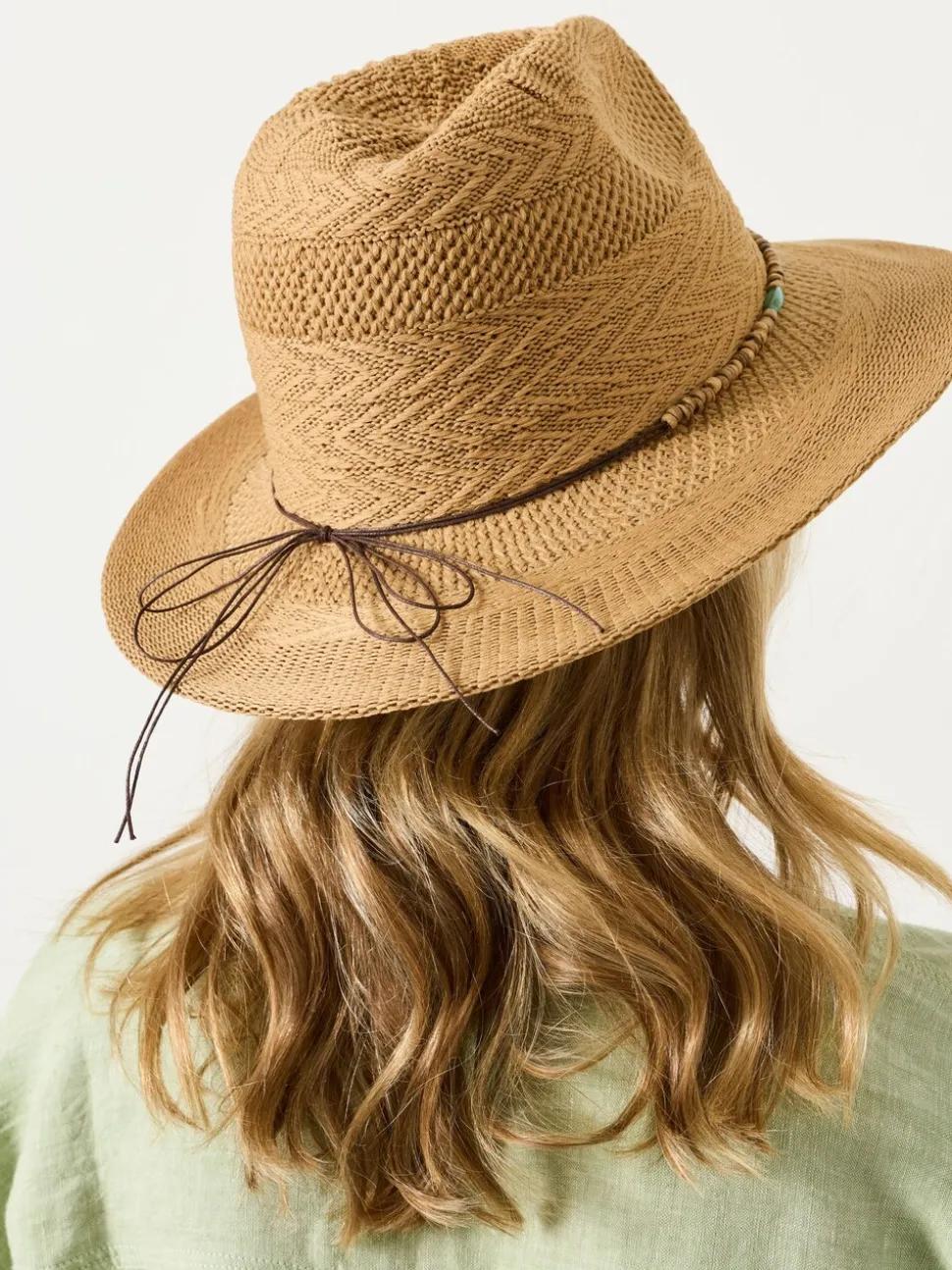 FatFace Natural Beaded Trim Fedora