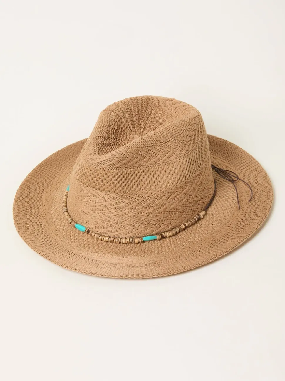 FatFace Natural Beaded Trim Fedora