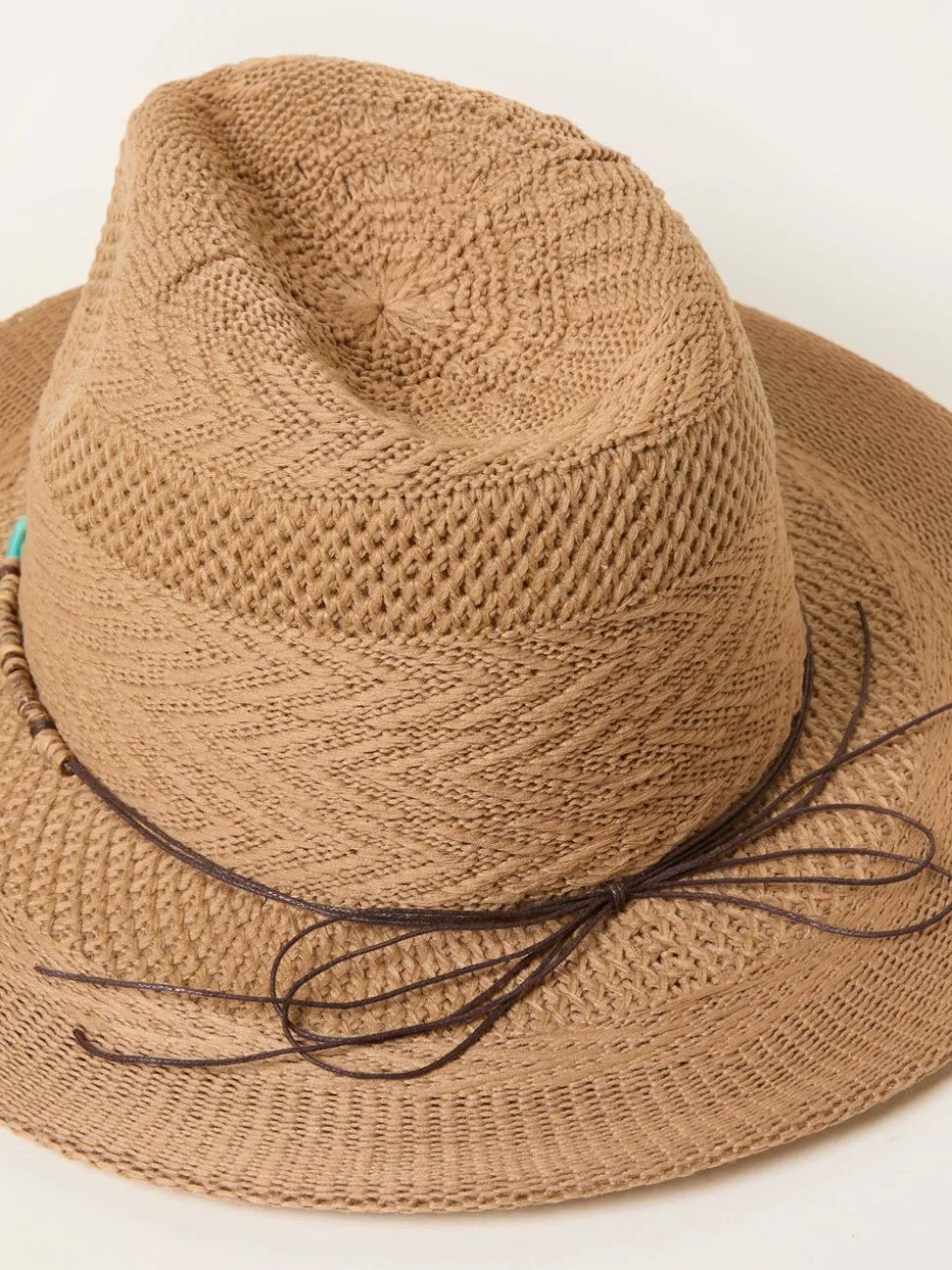 FatFace Natural Beaded Trim Fedora
