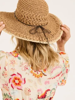 FatFace Natural Crochet Straw Hat