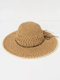 FatFace Natural Crochet Straw Hat