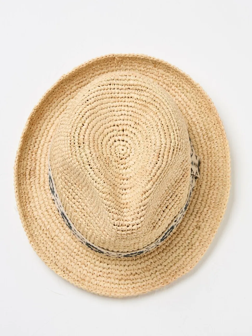 FatFace Natural Straw Trilby Hat