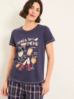 FatFace Navy Apres Ski Graphic T Shirt