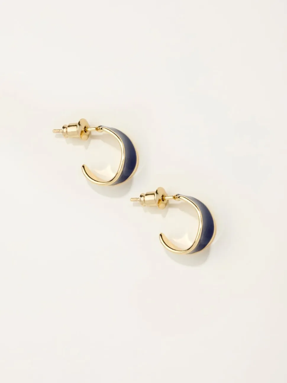 FatFace Navy Blue Enamel Huggie Earrings