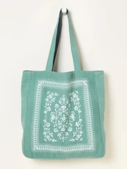 FatFace Navy Floral Reversible Tote Bag