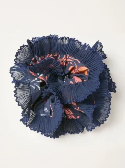 FatFace Navy Folk Floral Printed Scrunchie